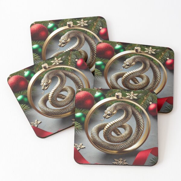Item preview, Luxurious Christmas Wreath with Golden Snake designed and sold by Sadia  Jannat.