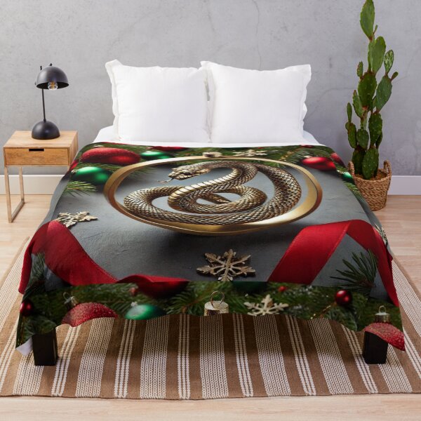 Item preview, Luxurious Christmas Wreath with Golden Snake designed and sold by Sadia Jannat.