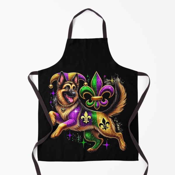 Item preview, German Shepherd Mardi Gras Design - Glittery Jester Hat & Fleur-de-Lis designed and sold by BlankCanvasHaHa.