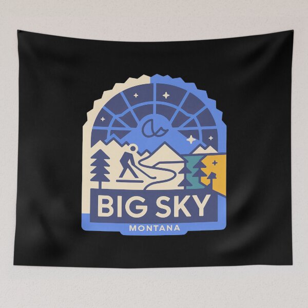 Item preview, Colorful travel poster Big Sky Montana – Retro Minimal Design for nature and ski enthusiasts designed and sold by pod24.