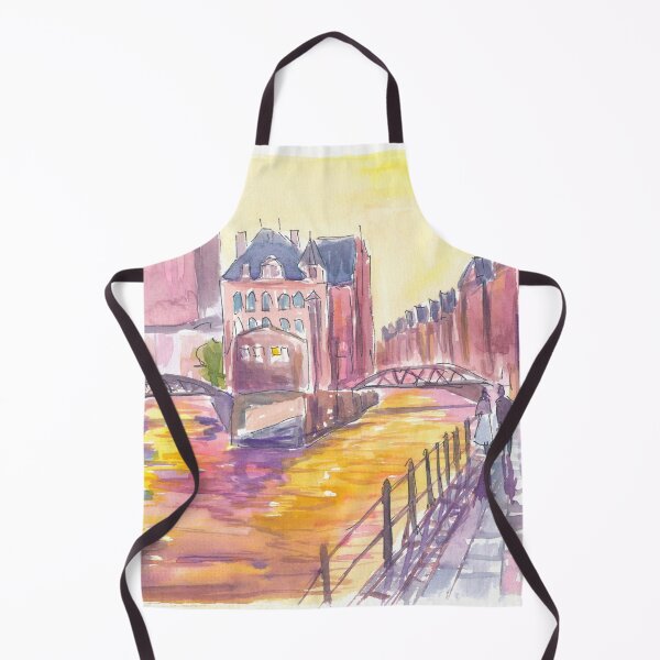 Item preview, Golden Twilight Over Hamburg Historic Speicherstadt Canals designed and sold by artshop77.