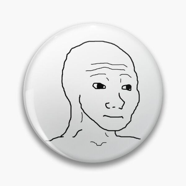 Item preview, Wojak meme figure with thoughtful face designed and sold by Juicingmania.