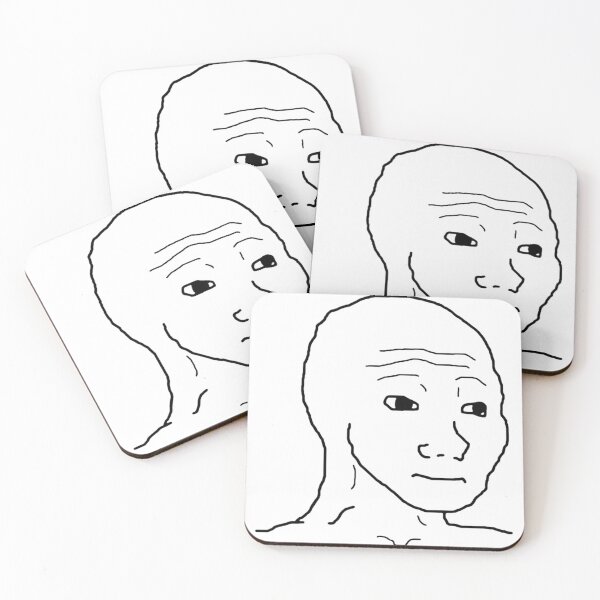 Item preview, Wojak meme figure with thoughtful face designed and sold by Juicingmania.