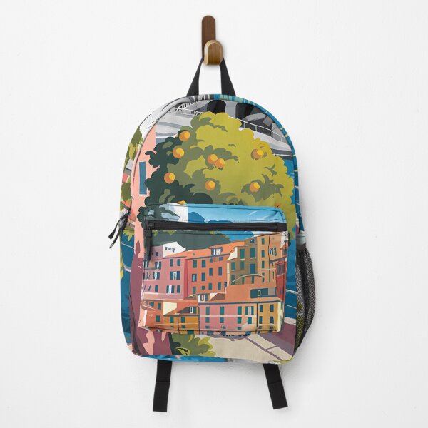 Item preview, Amalfi Coast Colorful Cliffside Village with Boats and Orange Tree designed and sold by AHMEDMAMADO.