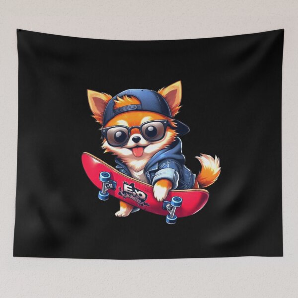 Item preview, Funny Chihuahua Skateboard Dog Skating Dog Lover Graphic designed and sold by Creat-Des.