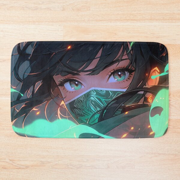 Item preview, Green Ninja Mask Anime Girl designed and sold by bubblegoth.