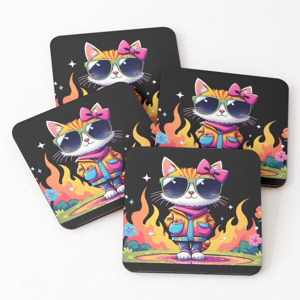 Item preview, Flaming Feline Chic designed and sold by Linework Studio.