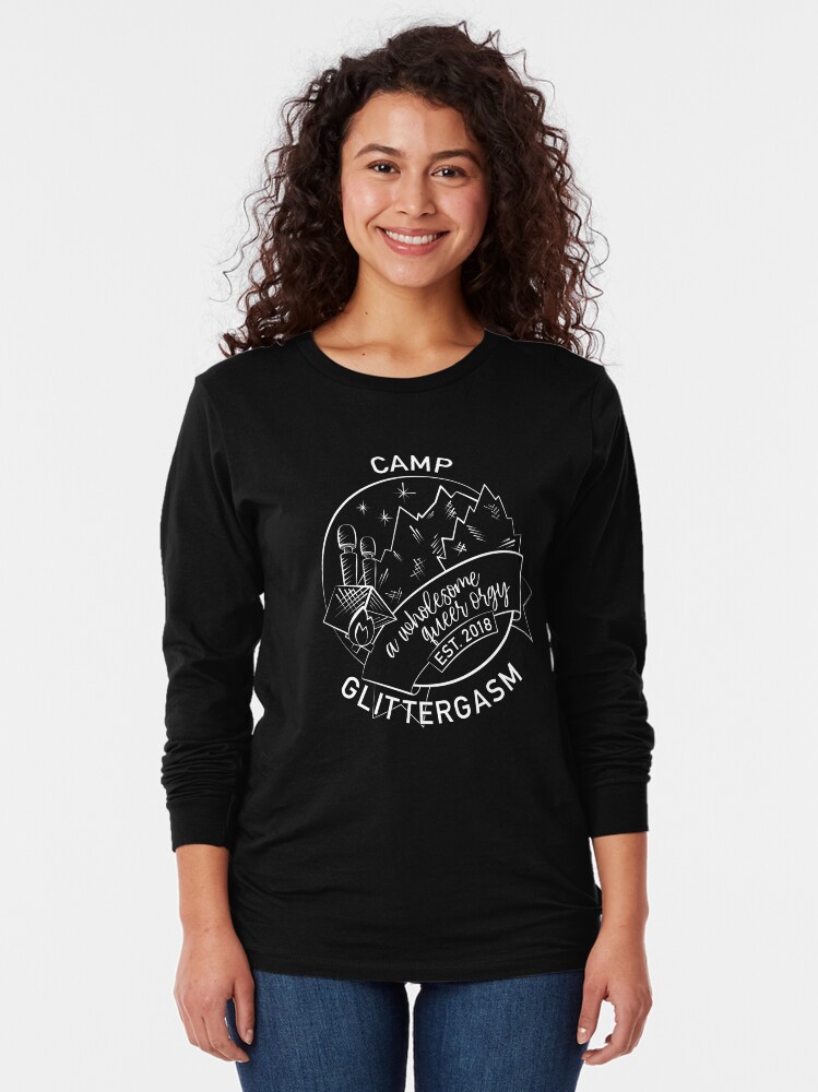 Thumbnail 2 of 5, Long Sleeve T-Shirt, Camp Glittergasm Logo (White) designed and sold by Glittergasm.