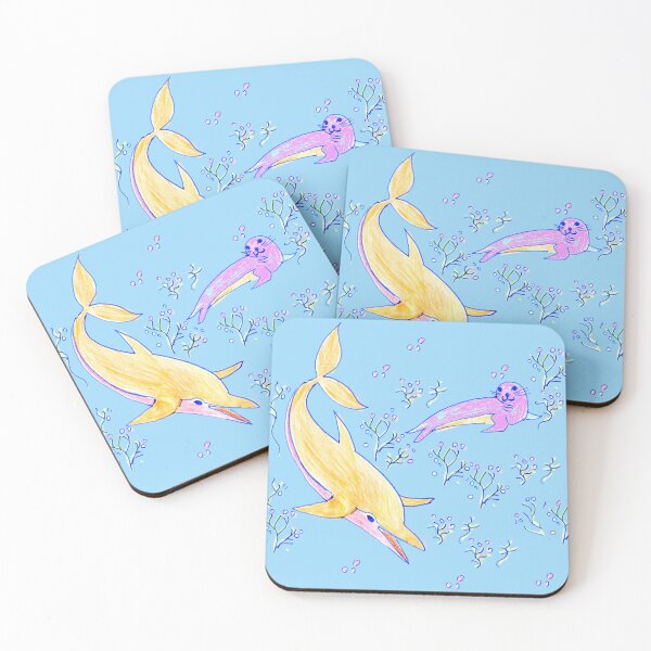 Item preview, Happy seal and dolphin designed and sold by Naurelia.
