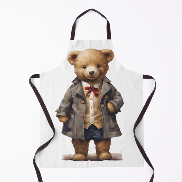 Item preview, Painted Artwork of a Cute Teddy Bear in a Raincoat and Bow Tie designed and sold by CuteopiaGallery.