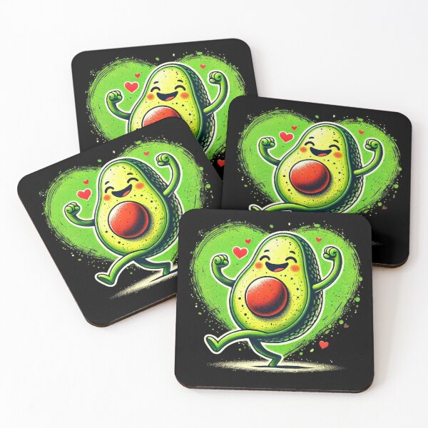 Item preview, Happy Avocado Love Valentine Heart designed and sold by OskarArts.