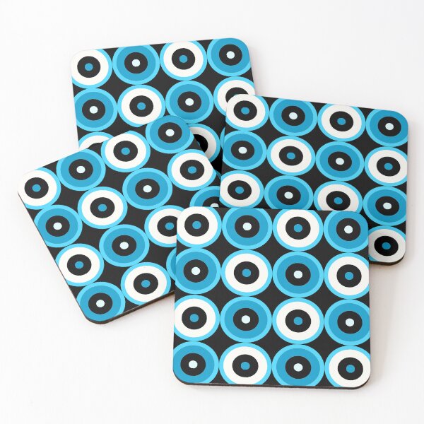 Item preview, Blue Multi-pattern Retro Mod Roundel designed and sold by ModSupporters.