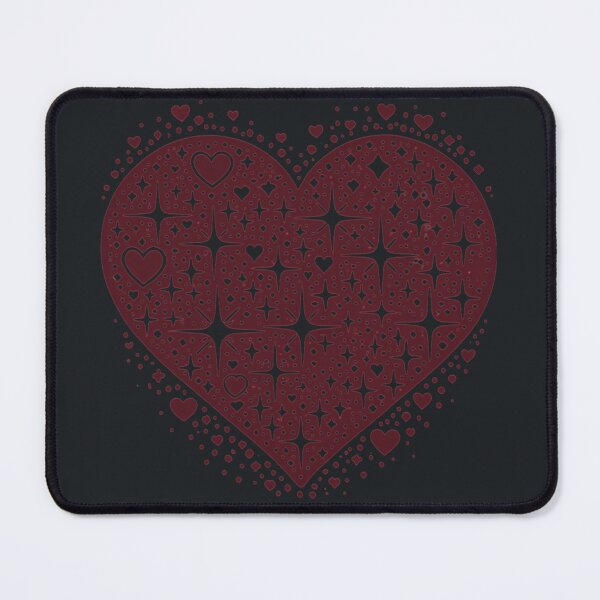 Item preview, Sparkling Heartburst Design (Deep Red on Dark Grey) designed and sold by LyssasMindArt.