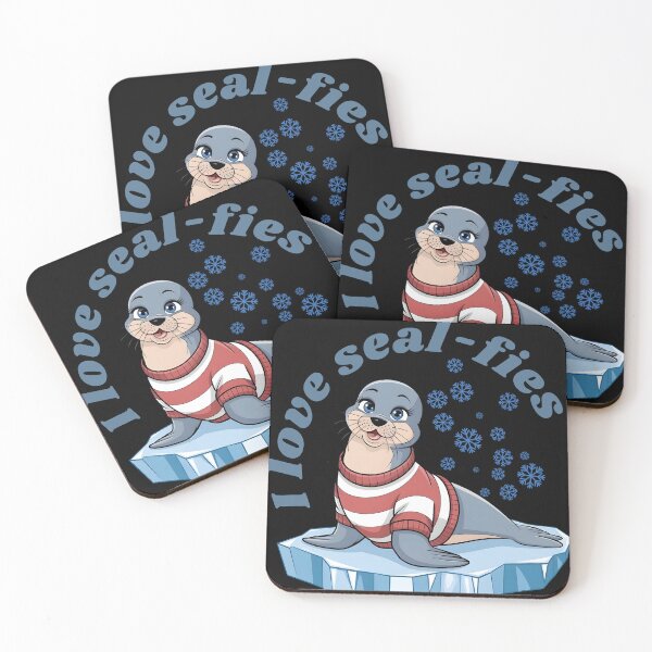 Item preview,  Adorable Seal on Ice I Love Seal-fies Cartoon Design, Ice Bath   designed and sold by IceBathDESIGNS.