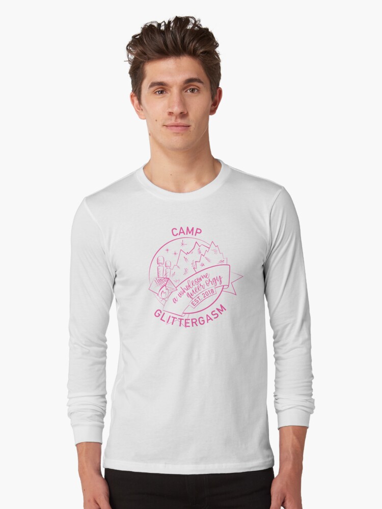 Thumbnail 1 of 5, Long Sleeve T-Shirt, Camp Glittergasm Logo (Pink) designed and sold by Glittergasm.