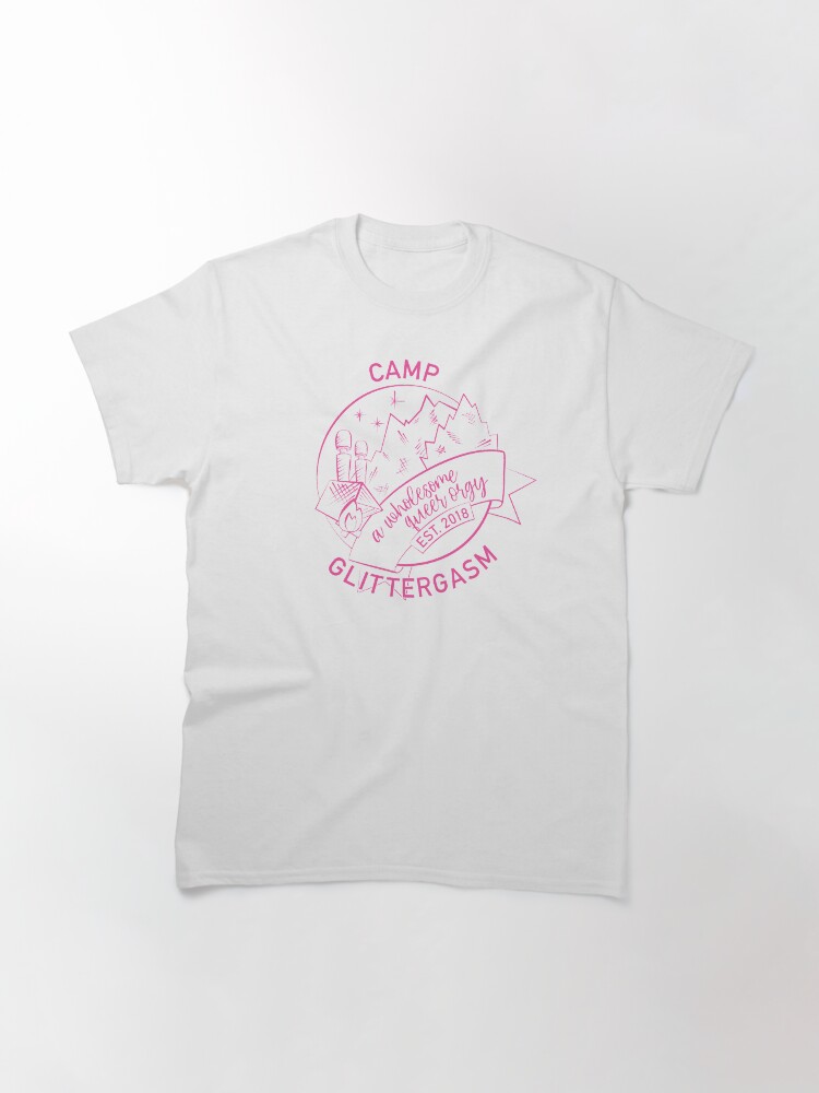 Thumbnail 3 of 7, Classic T-Shirt, Camp Glittergasm Logo (Pink) designed and sold by Glittergasm.