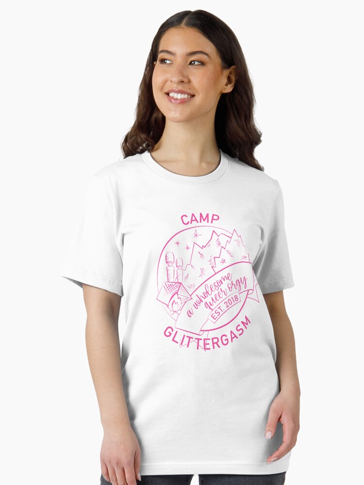 Thumbnail 2 of 7, Essential T-Shirt, Camp Glittergasm Logo (Pink) designed and sold by Glittergasm.