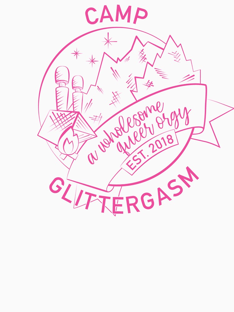 Thumbnail 6 of 6, Premium T-Shirt, Camp Glittergasm Logo (Pink) designed and sold by Glittergasm.
