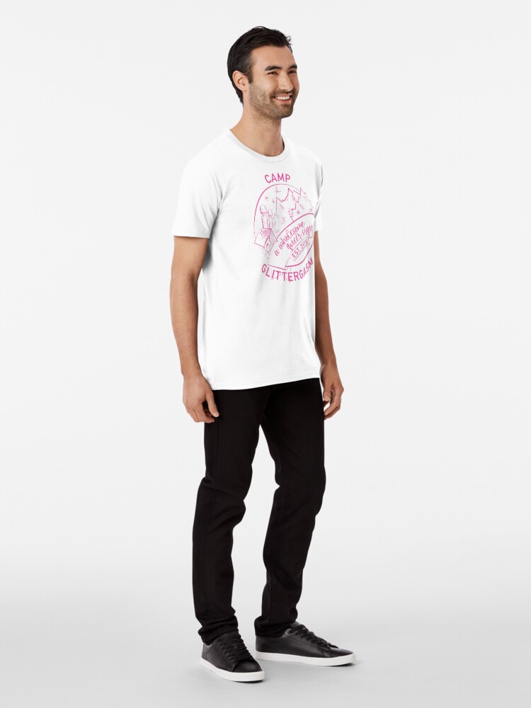 Thumbnail 3 of 6, Premium T-Shirt, Camp Glittergasm Logo (Pink) designed and sold by Glittergasm.