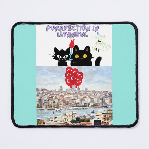 Item preview, Purrfection in Istanbul ,two black cats and city designed and sold by wallartofmio.
