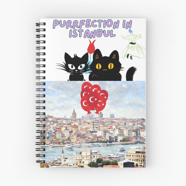 Item preview, Purrfection in Istanbul ,two black cats and city  designed and sold by wallartofmio.