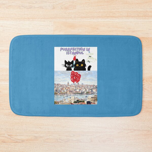 Item preview, Purrfection in Istanbul ,two black cats and city  designed and sold by wallartofmio.