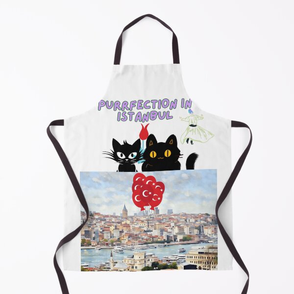 Item preview, Purrfection in Istanbul ,two black cats and city  designed and sold by wallartofmio.