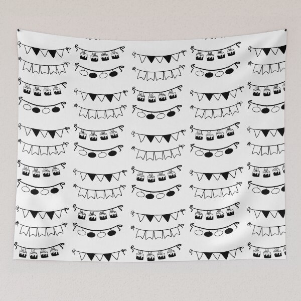 Item preview, Chic Bunting: Minimalist Black & White Line Art designed and sold by RM-Journey.