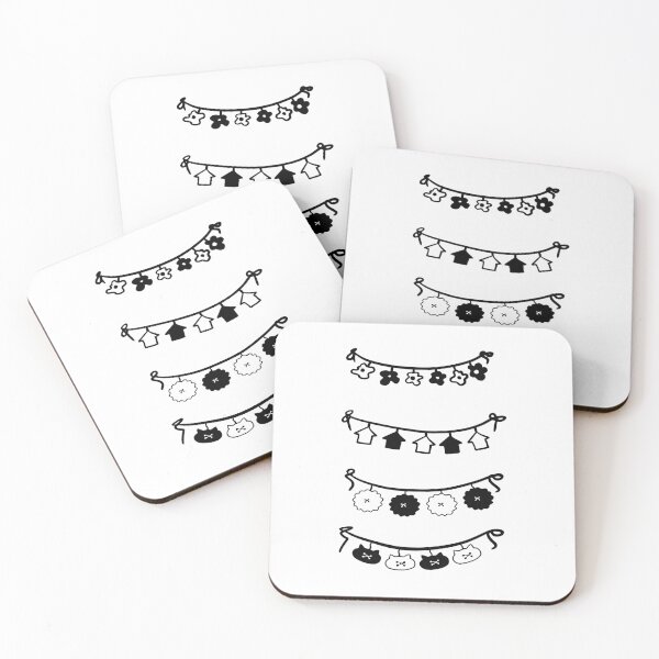 Item preview, Elegant Bunting: Minimalist Black & White Sketches designed and sold by RM-Journey.