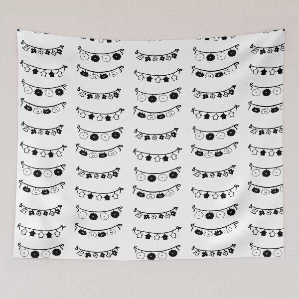 Item preview, Elegant Bunting: Minimalist Black & White Sketches designed and sold by RM-Journey.