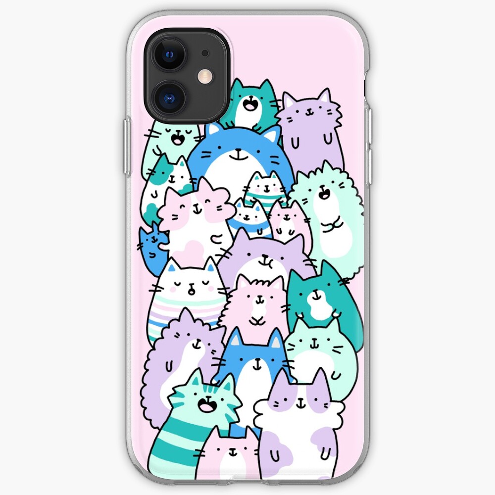 Pastel Pile Of Cats iPhone Case & Cover