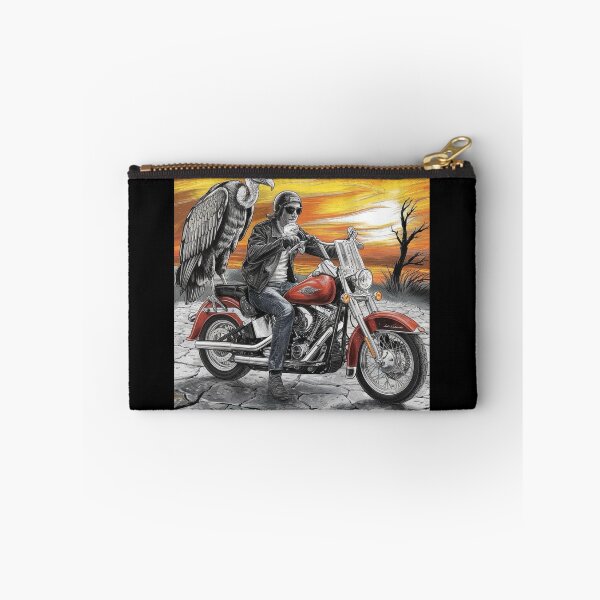 Item preview, Motorcycle Rider with Vulture in Desert Sunset Scene designed and sold by love3617.