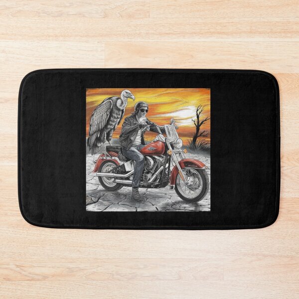 Item preview, Motorcycle Rider with Vulture in Desert Sunset Scene designed and sold by love3617.