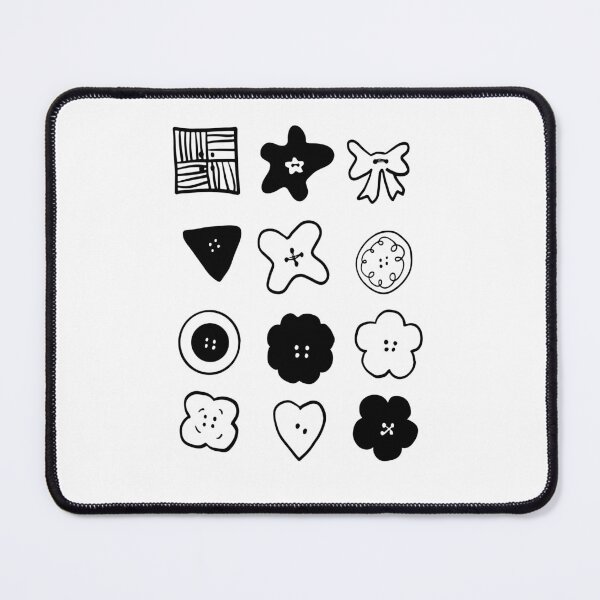 Item preview, Adorable Buttons: Minimalist Black & White Line Art designed and sold by RM-Journey.