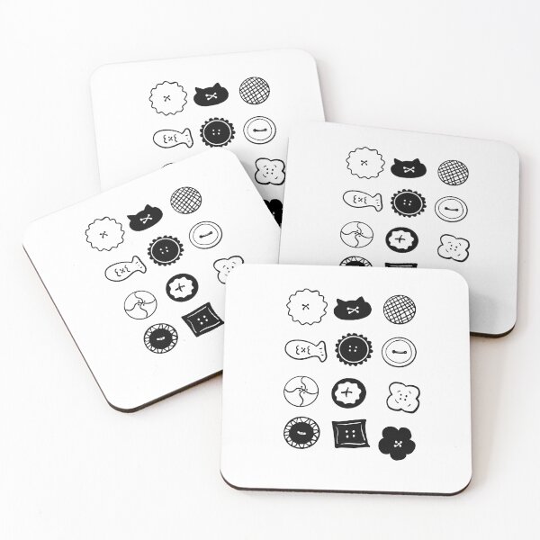 Item preview, Charming Buttons: Black & White Minimalist Art designed and sold by RM-Journey.