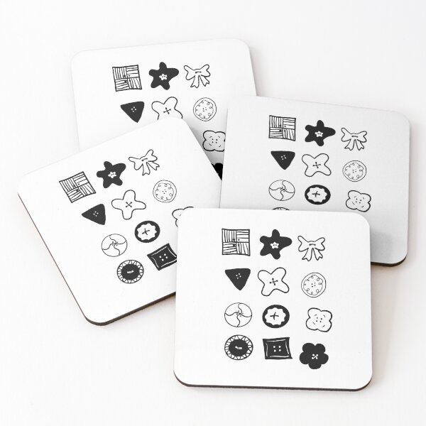 Item preview, Buttoned Up: Simple and Cute Line Drawings designed and sold by RM-Journey.