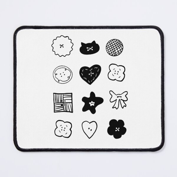 Item preview, Playful Buttons: Minimalist Black & White Doodles designed and sold by RM-Journey.