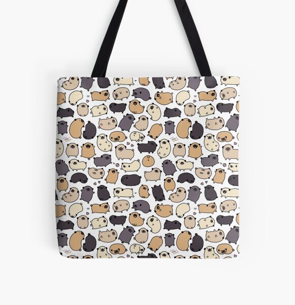 Pug Life Doodle All Over Print Tote Bag