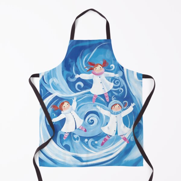 Item preview, A design features a group of children twirling through gusts of a frosty breeze, dressed in bright white winter coats and scarves. designed and sold by HEMRO.