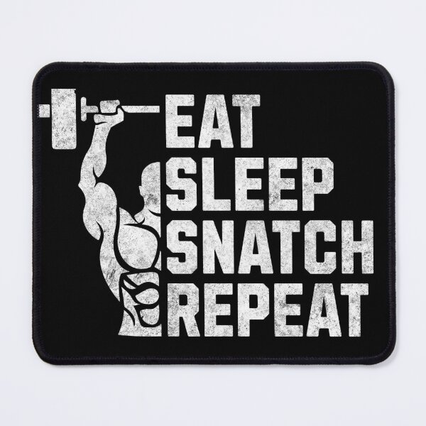 Item preview, Distressed Eat Sleep Snatch Repeat Snatches Gift Idea Workout Gym designed and sold by HosvPrint .s.