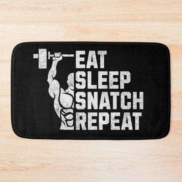 Item preview, Distressed Eat Sleep Snatch Repeat Snatches Gift Idea Workout Gym designed and sold by HosvPrint .s.