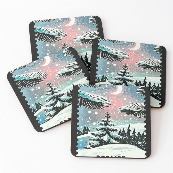 Item preview, lofi Poczta nostalgia znaczki Polska zima 2024 Nowy Rok 2025 nature designed and sold by dejco.art.