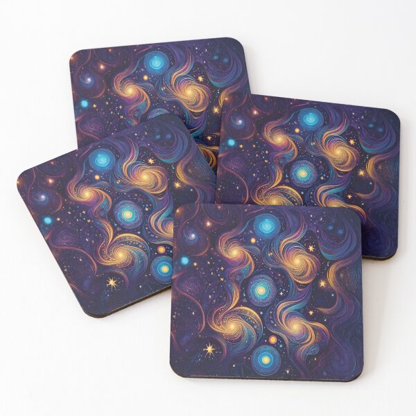 Item preview, A design of an elegant, flowing galaxies with decorative patterns and intricate stars. designed and sold by HEMRO.