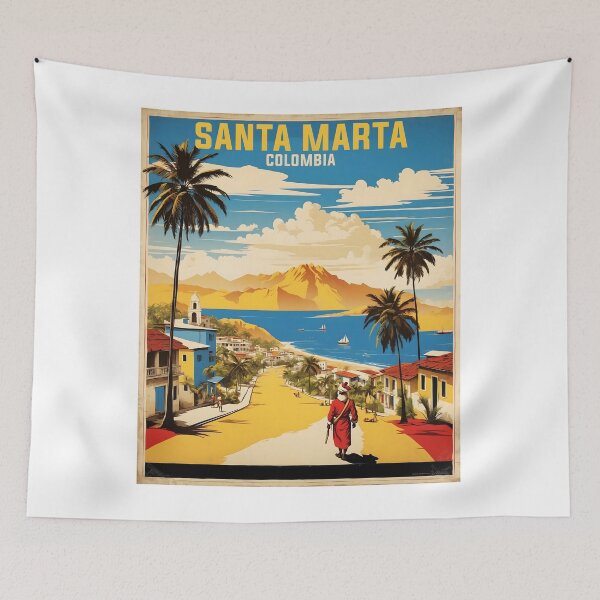 Item preview, Santa Marta Colombia Retro Vintage Poster Tourism  designed and sold by TravelersGems.