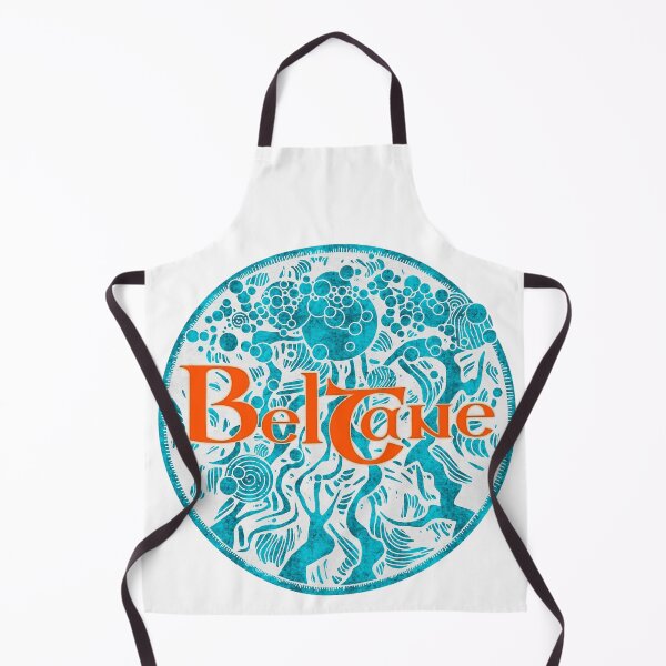 Item preview, Beltane in a Block Print Style (teal and orange) designed and sold by ElderIslesPress.