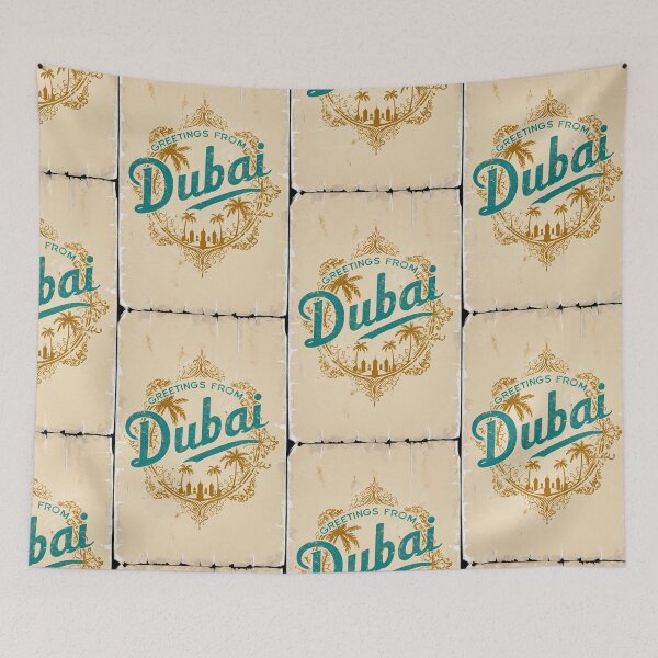 Item preview, Dubai United Arab Emirates Vintage Travel Retro Postcard Design designed and sold by TravelPostcardGems.