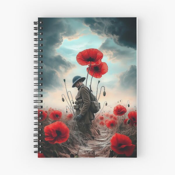 Item preview, remembrance soldier worldwar one poppies at the war fields designed and sold by EgonZ9.