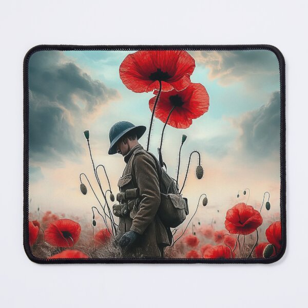 Item preview, remembrance soldier worldwar one poppies at the war fields designed and sold by EgonZ9.