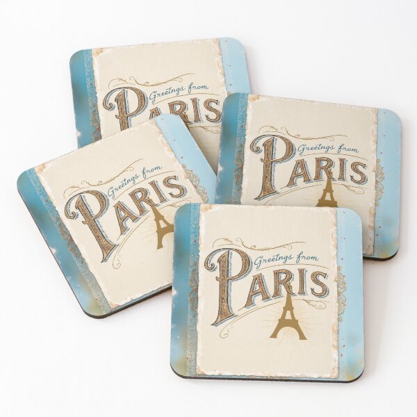 Item preview, Greetings from Paris France Vintage Travel Retro Postcard Design designed and sold by TravelPostcardGems.