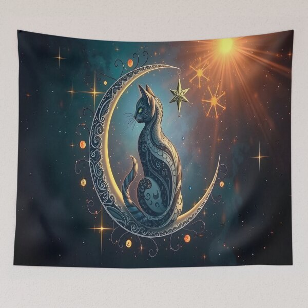 Item preview, A cat dominating the moon designed and sold by artedamensagem.